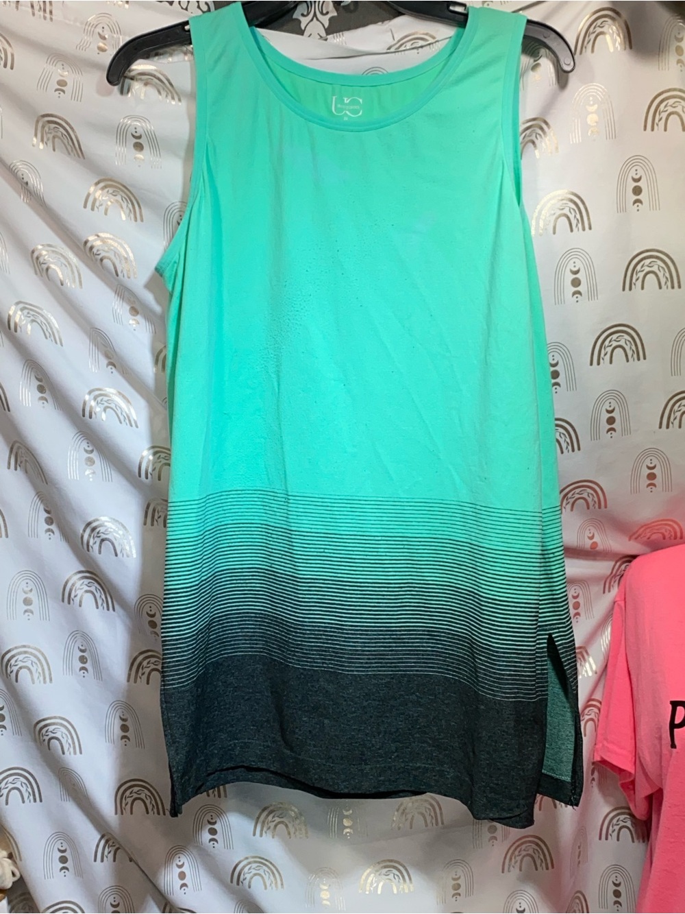 Active Ombre Tank Top - Mint to Charcoal